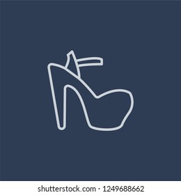 High heel icon. High heel linear design concept from  collection. Simple element vector illustration on dark blue background.