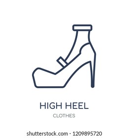 High heel icon. High heel linear symbol design from Clothes collection. Simple outline element vector illustration on white background.