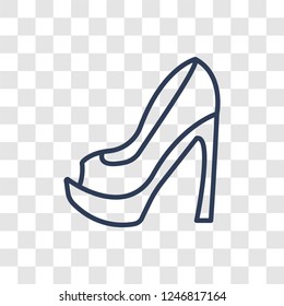 High heel icon. Trendy linear High heel logo concept on transparent background from Clothes collection