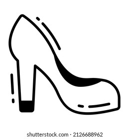 high heel icon, trendy Style, Isolated on White Background, Stock vector illustrations.