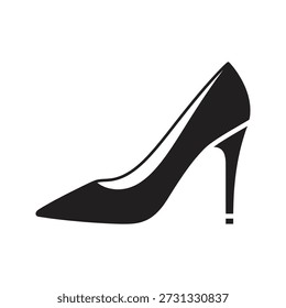 ícone de salto alto vetor ilustração mostrando estilete bomba sapato moda calçado elegante estilo feminino conceito acessório isolado branco fundo design elemento