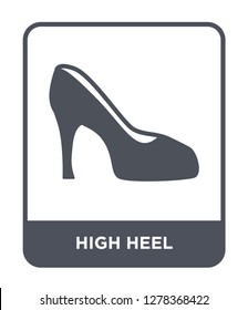 high heel icon vector on white background, high heel trendy filled icons from Brazilia collection, high heel vector illustration