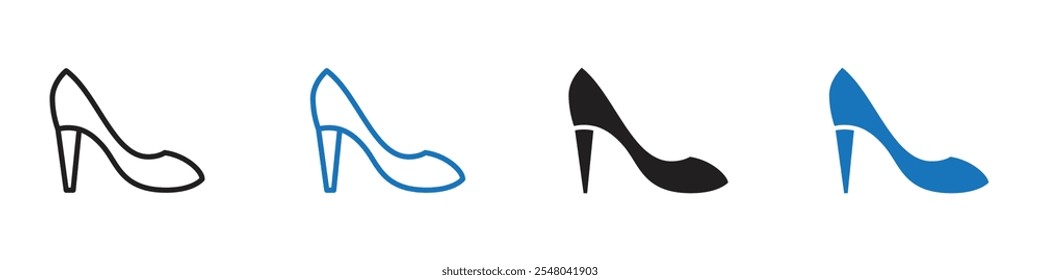 High Heel Symbol Vektorsatz Umriss