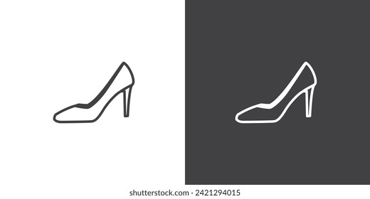 High heel  icon, Women Shoes icon. Simple footwears sign, Fashion casual wear, High heels sandal, affordable classy fabulous shoes, shoeshop vector illustration