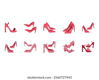 High Heel Illustration Element Set