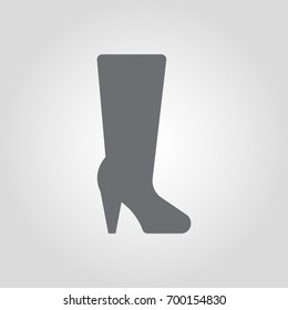High heel knee high boots vector icon