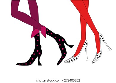High heel legs vector illustration