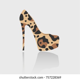 High Heel with leopard texture