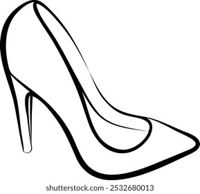 high heel - line art illustration