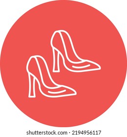 High Heel line circle icon vector image. Can also be used for web apps, mobile apps and print media.