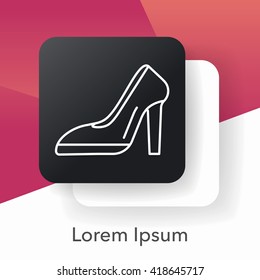 high heel line icon