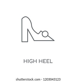 High heel linear icon. High heel concept stroke symbol design. Thin graphic elements vector illustration, outline pattern on a white background, eps 10.