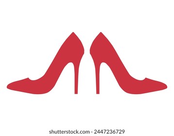High heel pair icon, shoe fashion style sign, elegant woman symbol vector illustration .