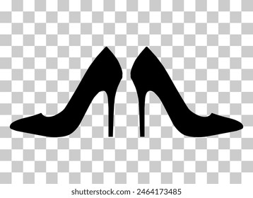 Icono de tacón alto, signo de estilo de zapato, símbolo de mujer elegante Ilustración vectorial .