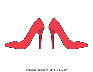 Icono de tacón alto, signo de estilo de zapato, símbolo de mujer elegante Ilustración vectorial .
