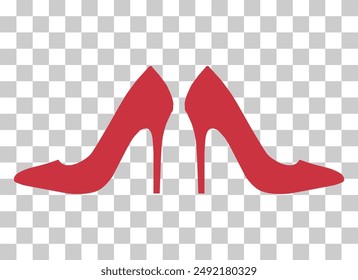Icono de tacón alto, signo de estilo de zapato, símbolo de mujer elegante Ilustración vectorial .