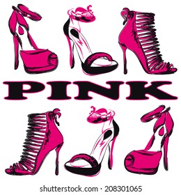 High heel  pink shoes  