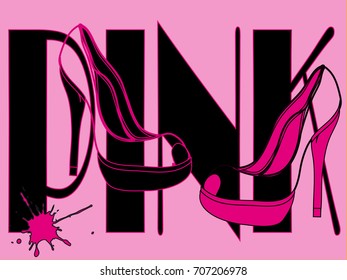 High heel  pink shoes  