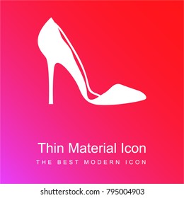 High Heel red and pink gradient material white icon minimal design