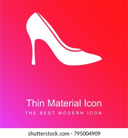 High Heel red and pink gradient material white icon minimal design