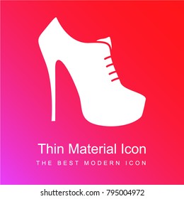 High Heel red and pink gradient material white icon minimal design