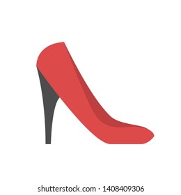 High heel red shoe icon Vector illustration