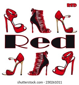 High heel red shoes  