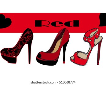High heel red shoes	