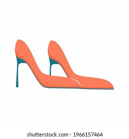 High heel red shoes vector design illustration isolated on white background