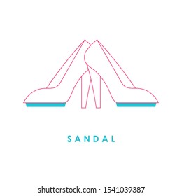 high heel sandal icon. Logo element illustration. high heel sandal symbol design. colored collection. high heel sandal concept. Can be used in web and mobile