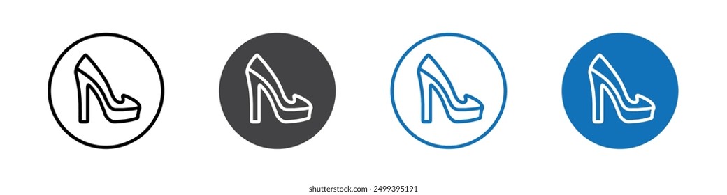 High Heel Sandale Symbol Logo-Zeichen in dünner Linie Umriss