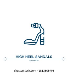 high heel sandals outline vector icon. simple element illustration. high heel sandals outline icon from editable fashion concept. can be used for web and mobile
