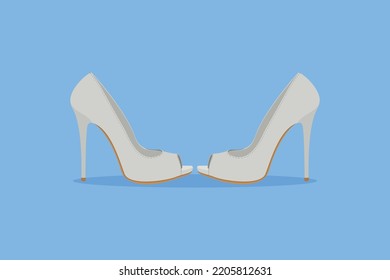 High heel sandals pair vector icon illustration. Beauty and fashion, High heel, footwear, Beauty, Fashion, Footwear design, events celebration, High heel.