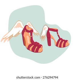 High heel sandals  with wings