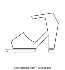 High heel shoe with ankle strap icon