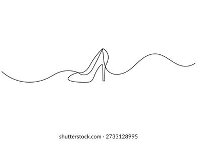 High heel shoe continuous one line drawing for fashion boutique logo or footwear branding