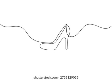 Sapato de salto alto contínuo desenho de arte de uma linha de um ícone de calçado de moda mínima