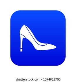 High heel shoe icon digital blue for any design isolated on white vector illustration