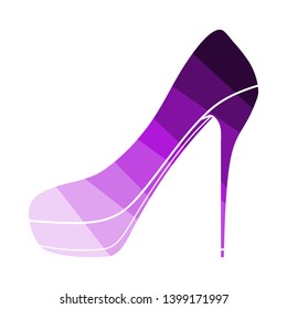High Heel Shoe Icon. Flat Color Ladder Design. Vector Illustration.
