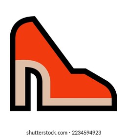 High heel shoe icon flat illustration on white background