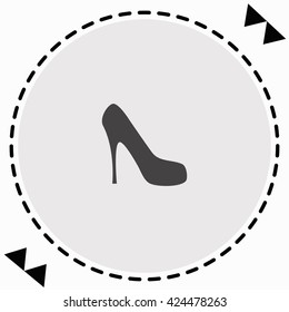High heel shoe icon Flat Design. Isolated Illustration.