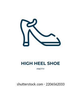 High heel shoe icon. Linear vector illustration from pretty collection. Outline high heel shoe icon vector. Thin line symbol for use on web and mobile apps, logo, print media.