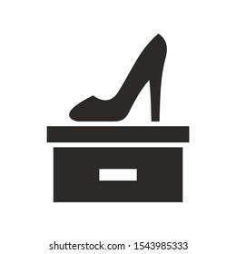 High heel shoe icon. Vector icon isolated on white background.