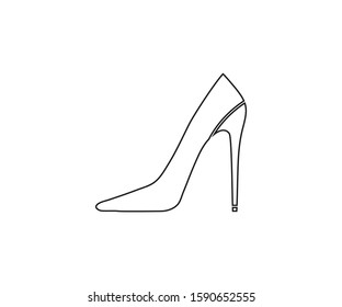 High heel shoe icon. Vector illustration, flat design.