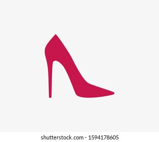 High heel shoe icon. Vector illustration, flat design.
