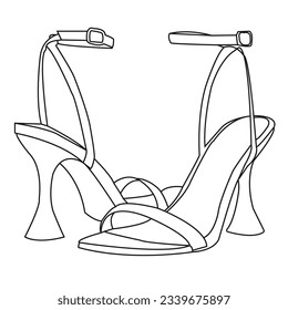 High heel Shoe icon vector design  Fashion element   background  Fashion footwear  Elegant hand sketch lady high heel shoes 