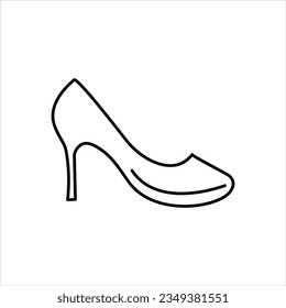 High heel shoe icon. Vector flat illustration on white background.