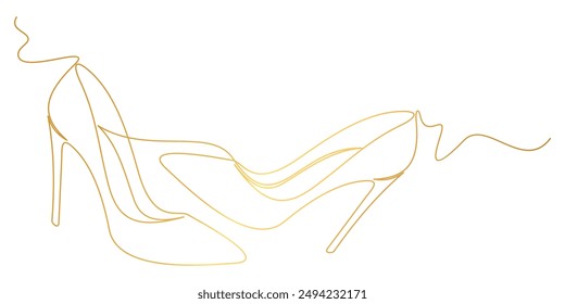 ilustración de zapatos de tacón alto con arte de línea continua