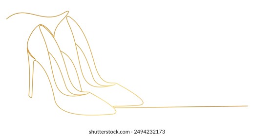 ilustración de zapatos de tacón alto con arte de línea continua