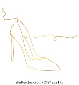 ilustración de zapatos de tacón alto con arte de línea continua